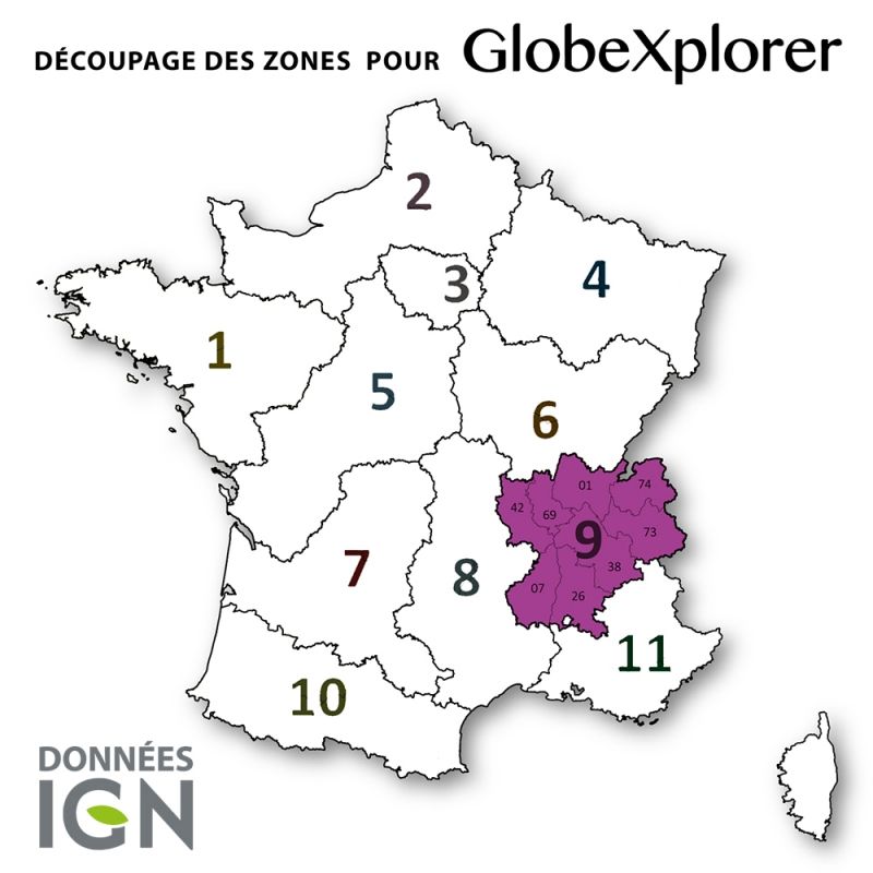 Globexplorer Carte Topographique De La Zone 9 Departements 42 69 01 74 38 73 07 Et